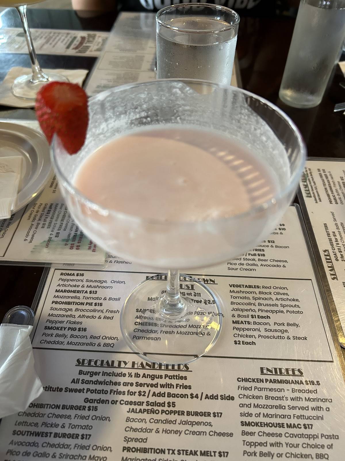 Prohibition Texas меню
