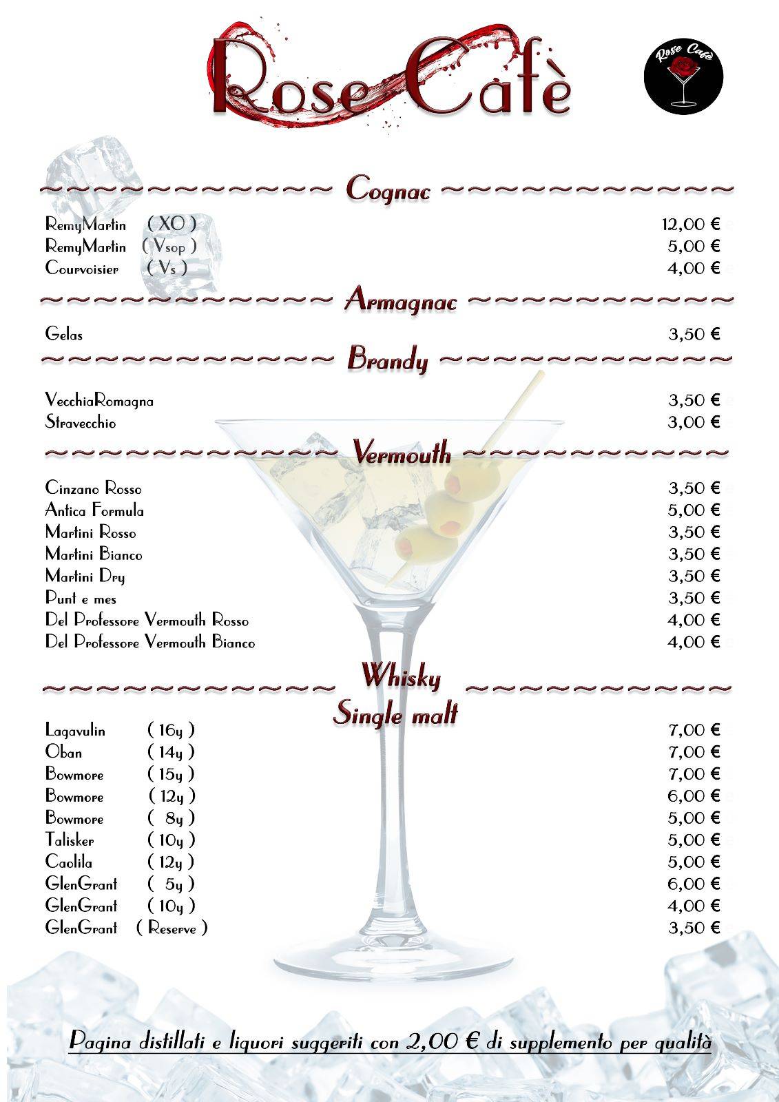 Rose Cafè меню