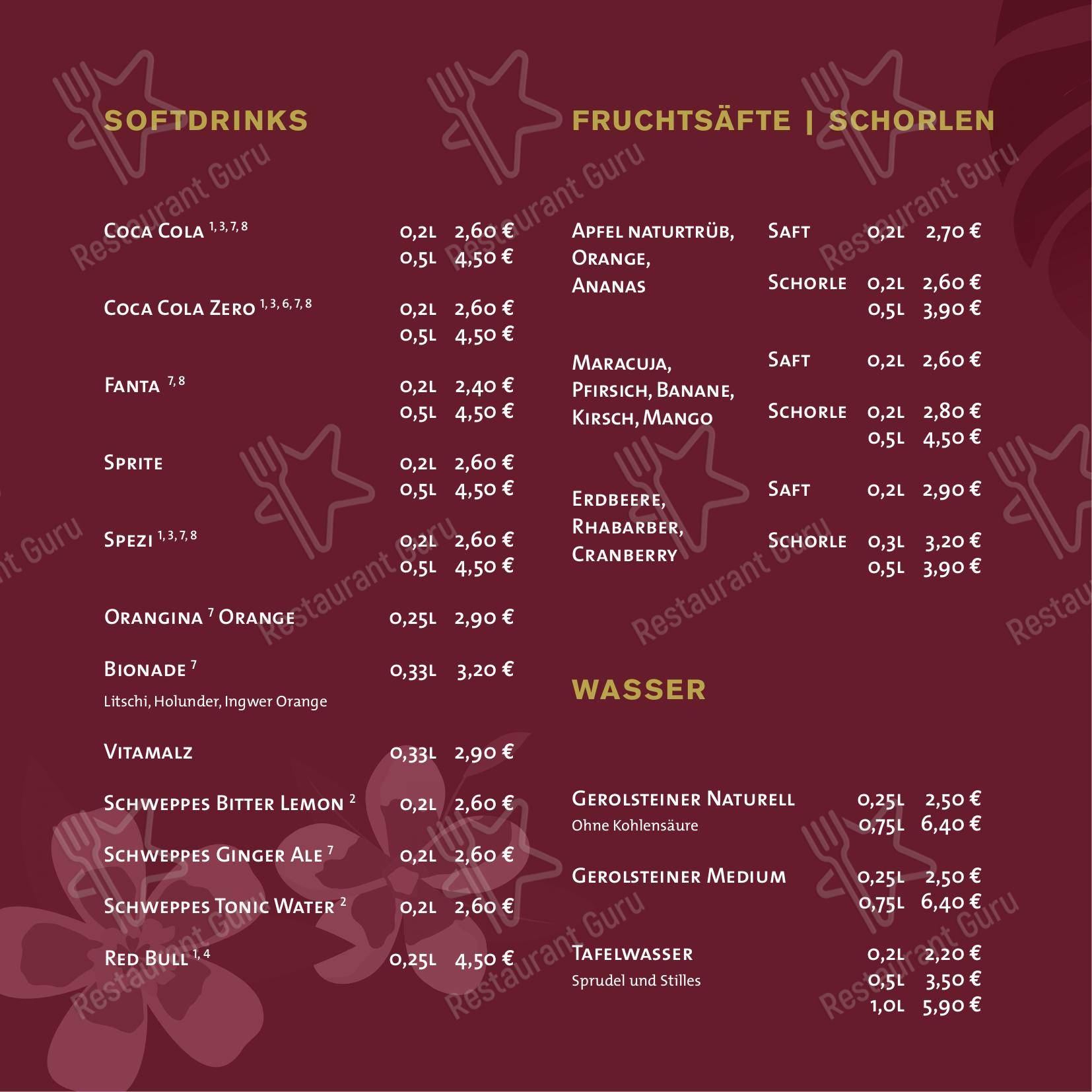 Меню паба и бара Bar Seña - Lunch Menu