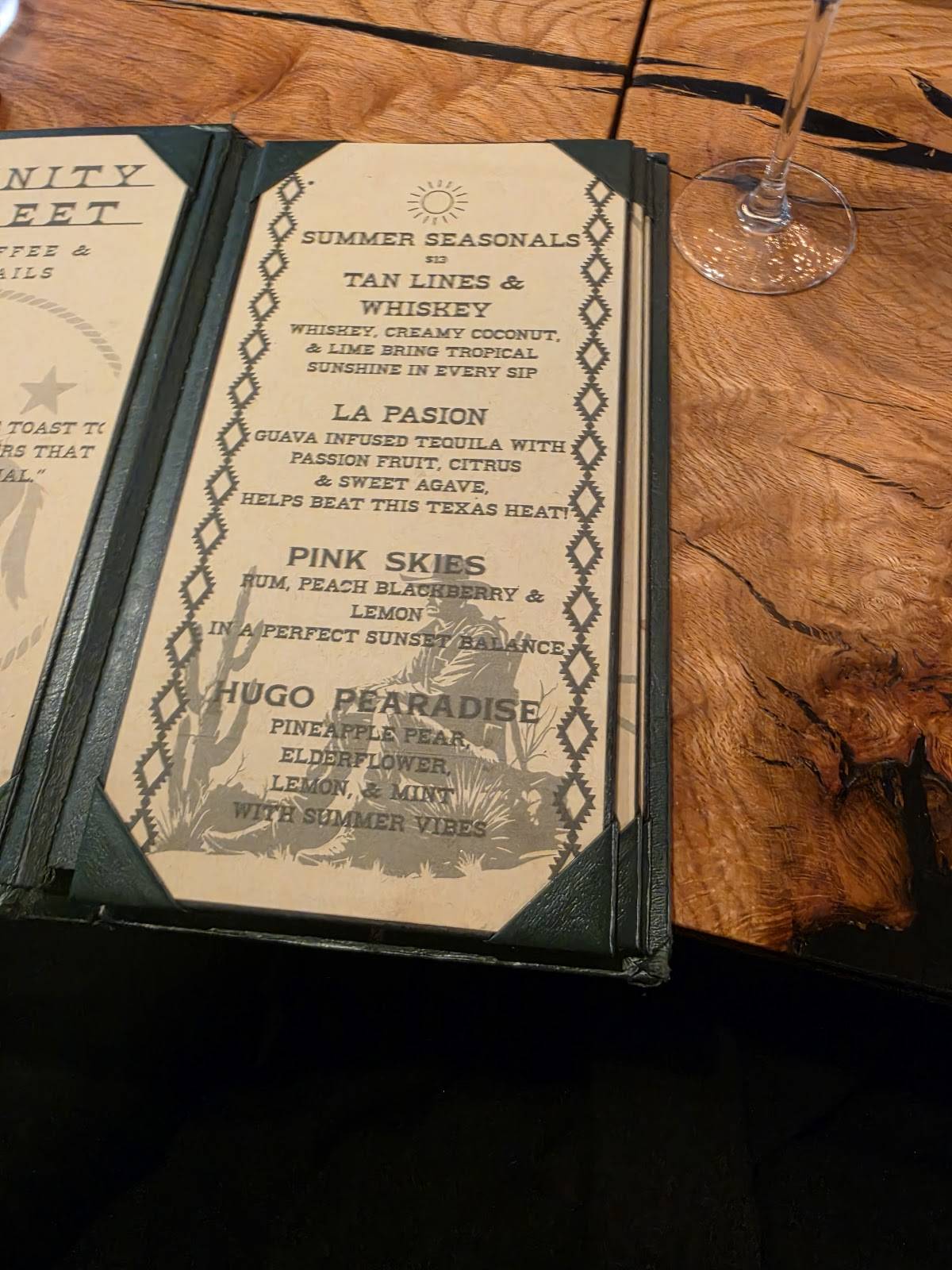Trinity Street Restaurant and Bar меню