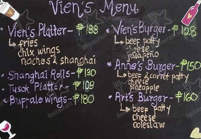 Vin's by: WingsTUFF меню