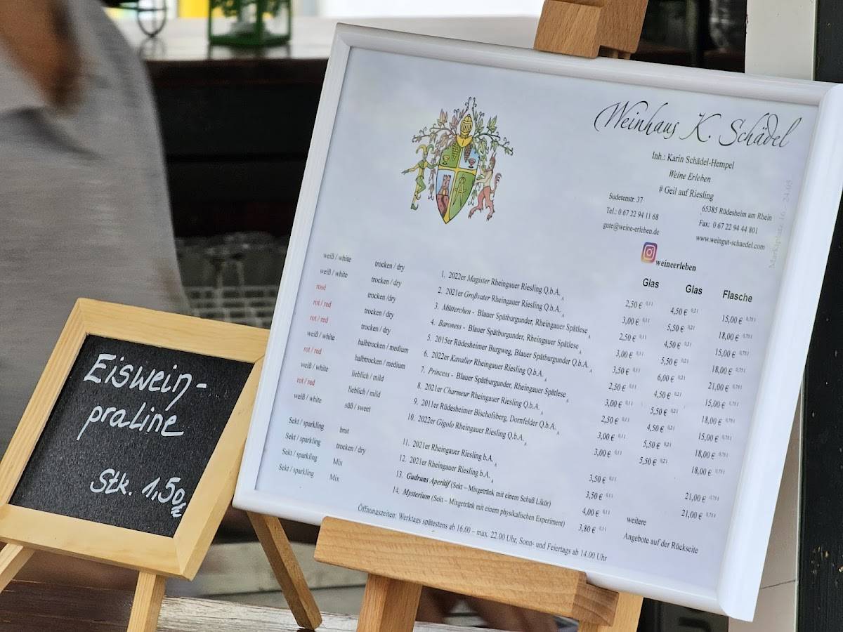 Wine stand marketplace Rudesheim am Rhein меню