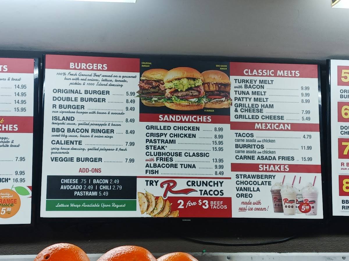 R Burgers меню