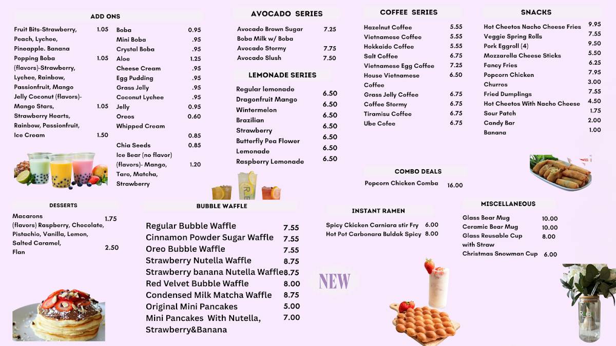 R&B Tea Riverside меню