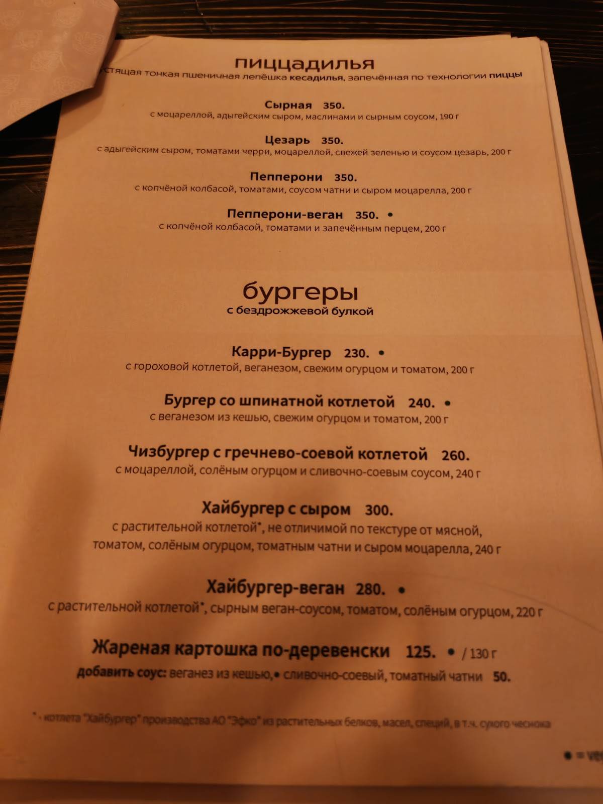 Рада меню
