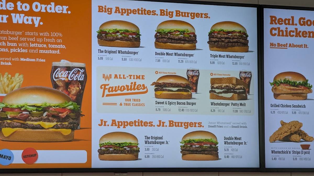 Whataburger меню