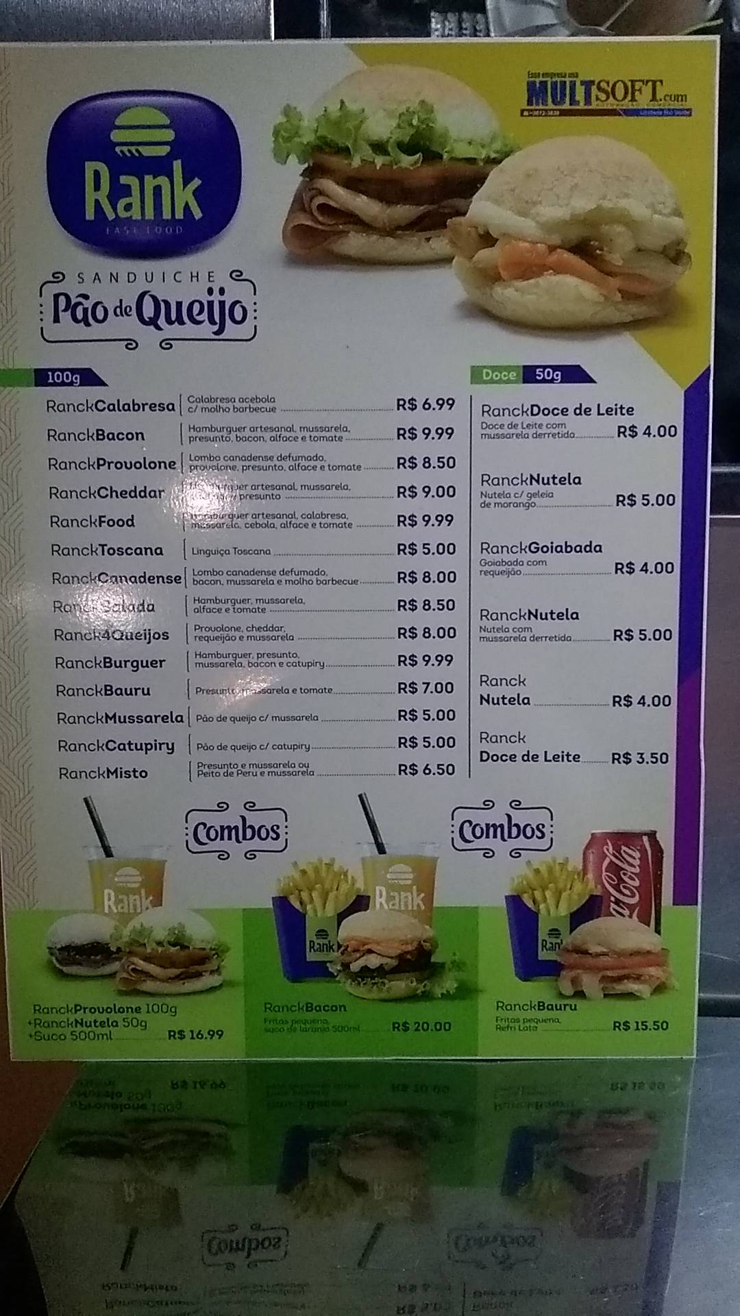 Rank Burguer меню