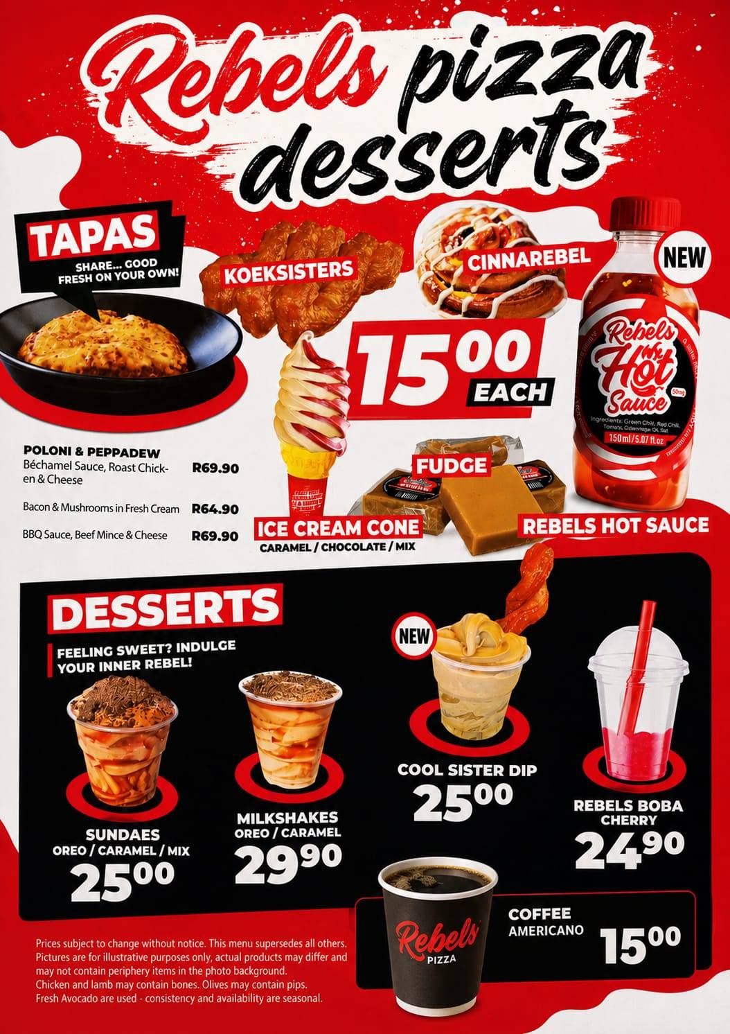 Rebels pizza Westgate меню