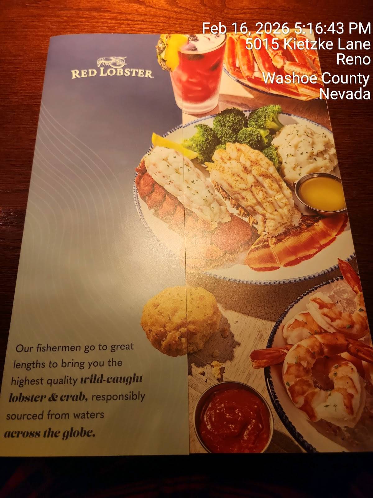 Red Lobster меню