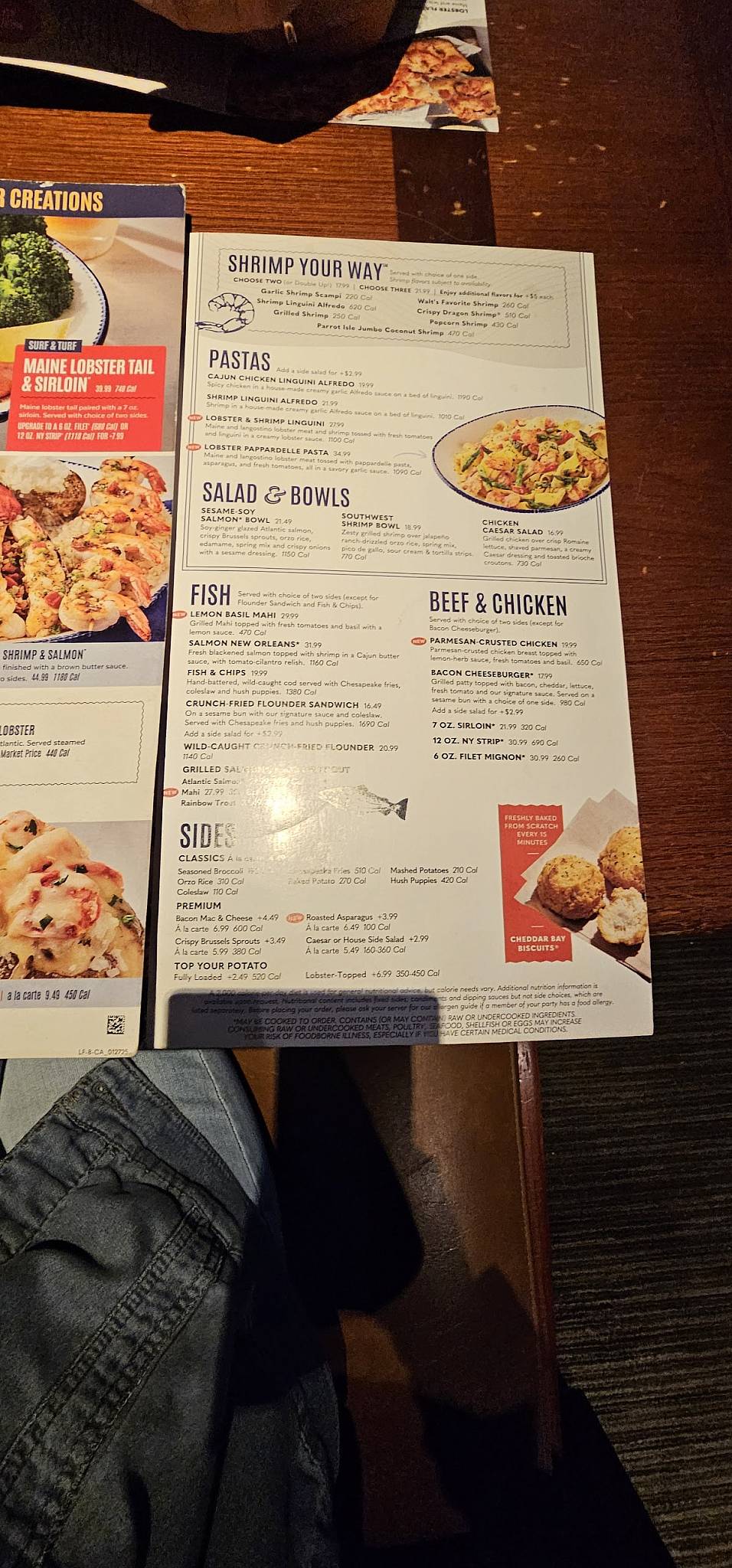 Red Lobster меню