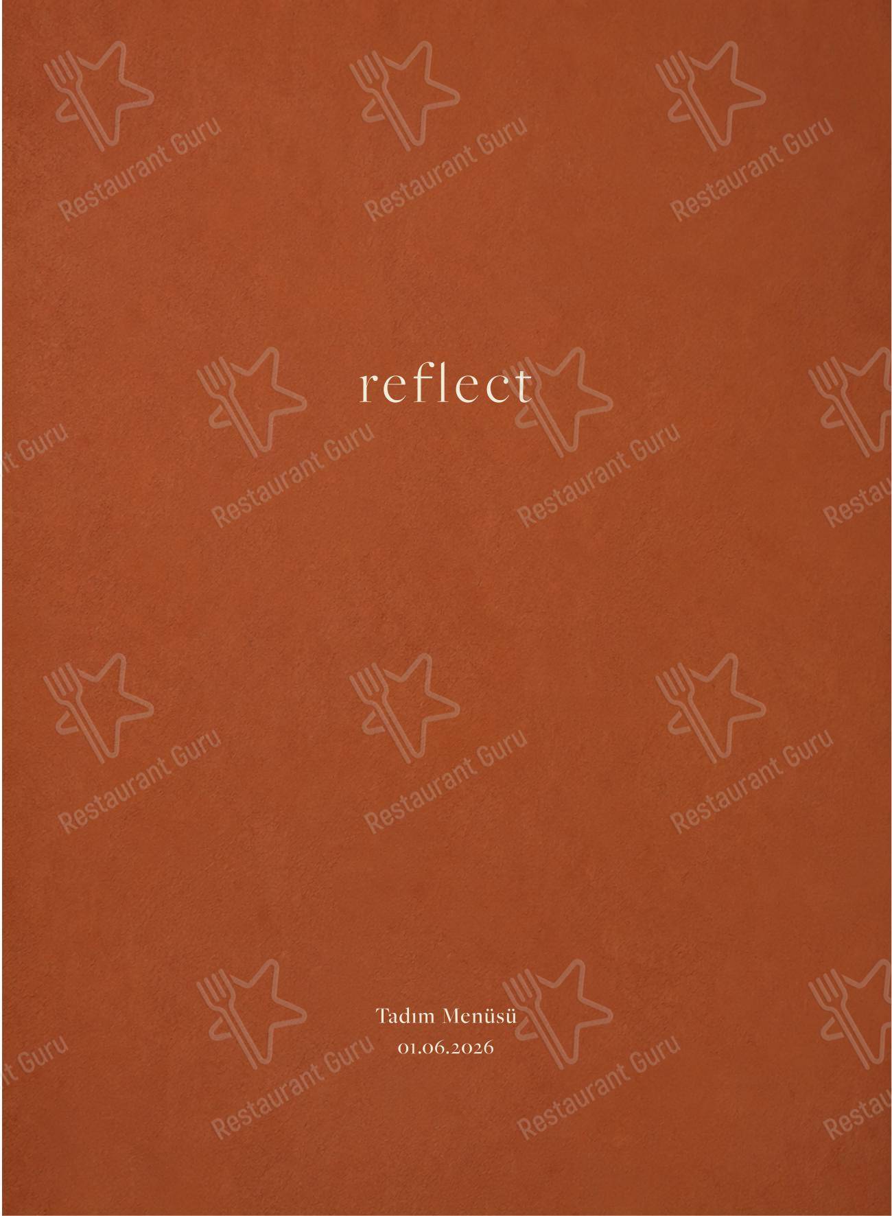 Меню ресторана Reflect