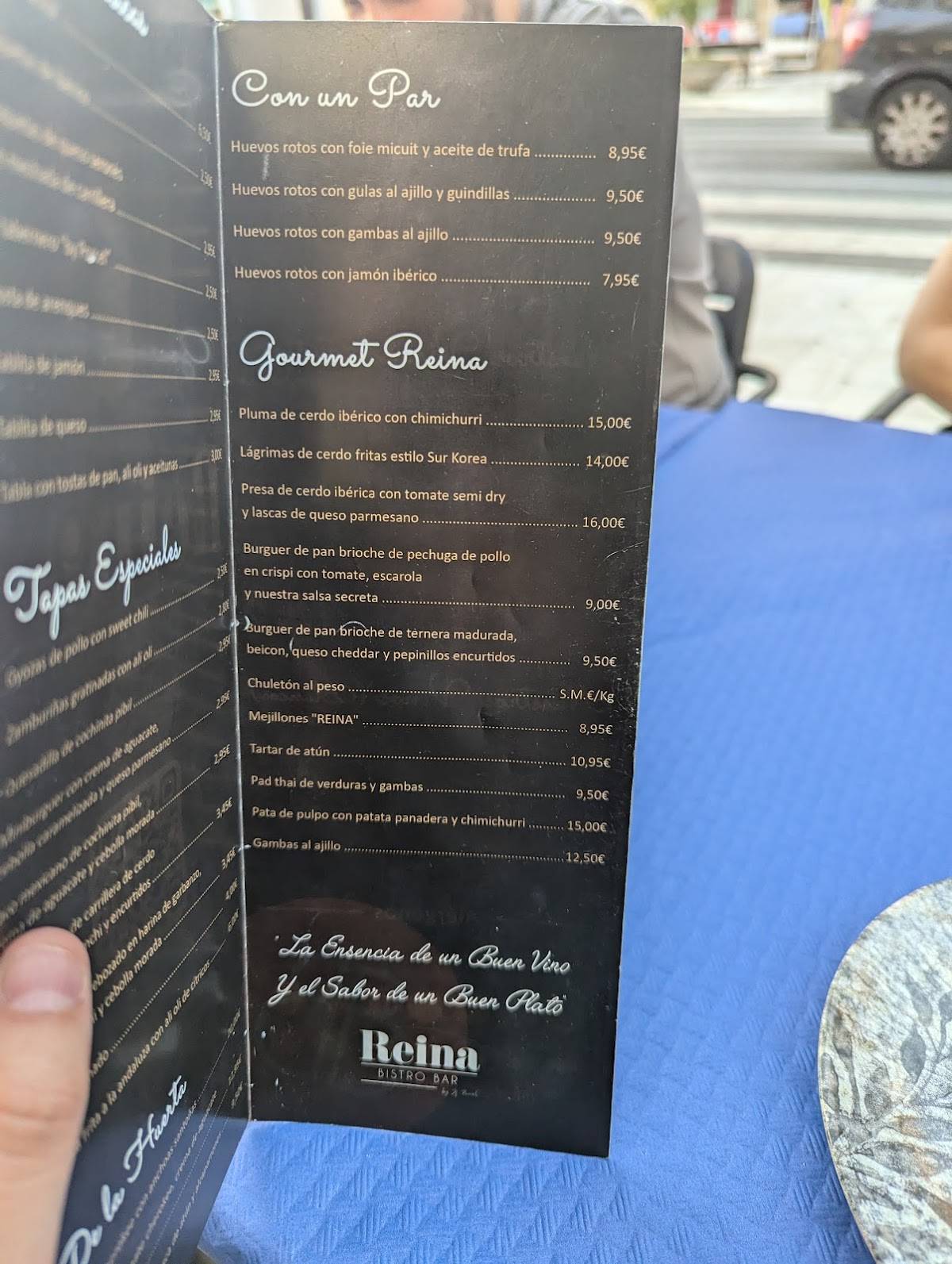 Reina Bistro Bar меню