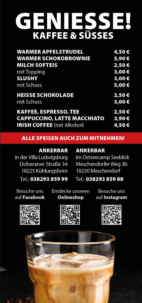Ankerbar GmbH меню