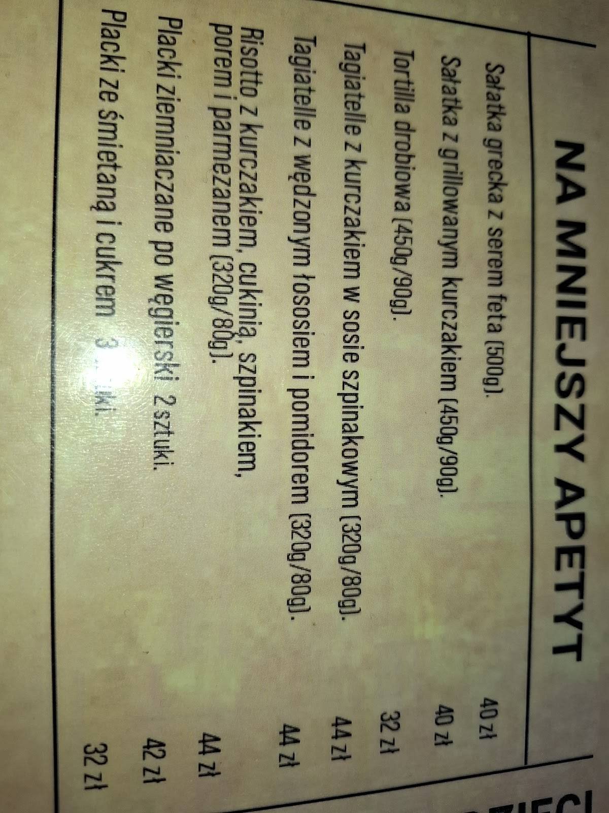 Restauracja Retro Bil меню