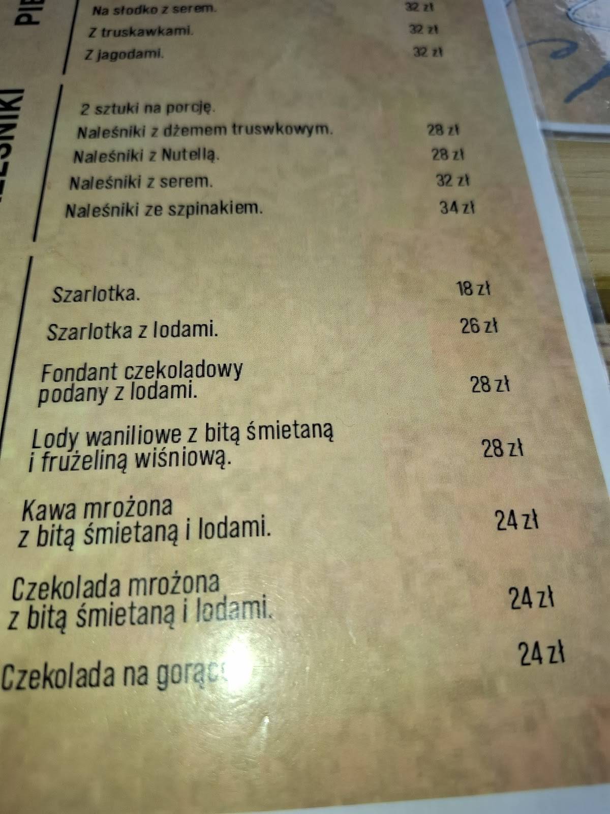 Restauracja Retro Bil меню