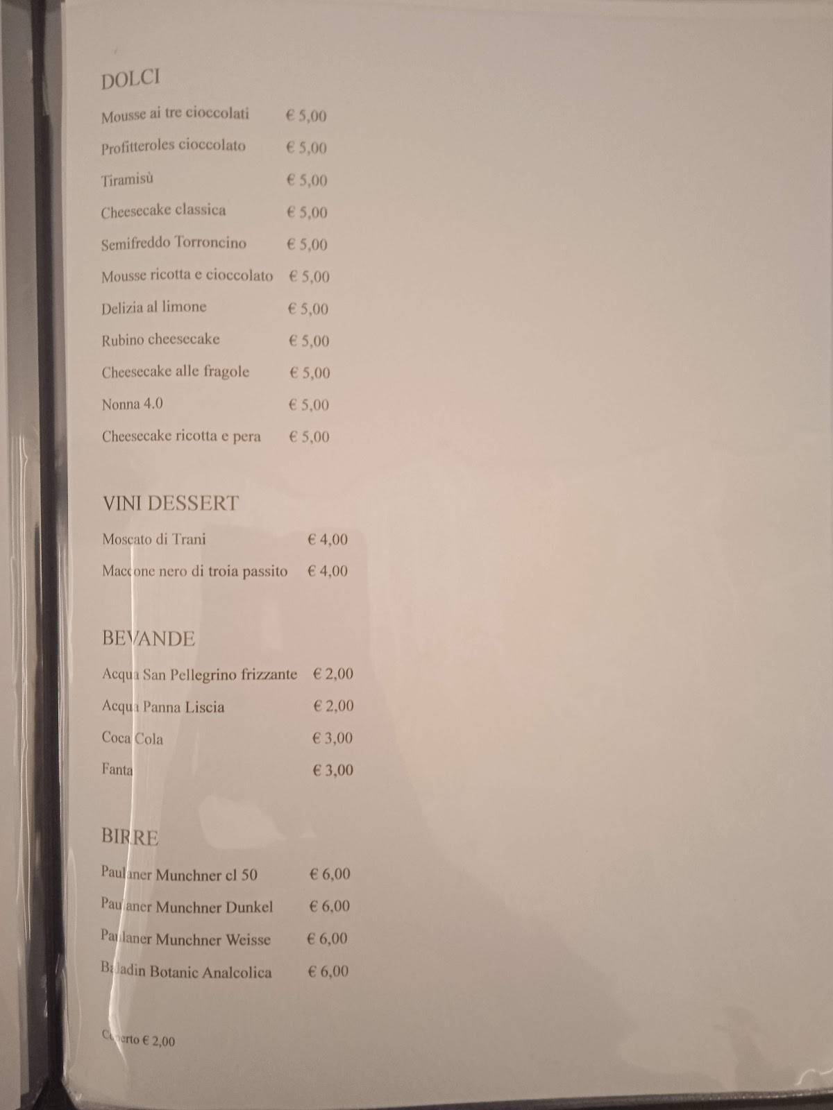Abbaticchio Ristorante меню
