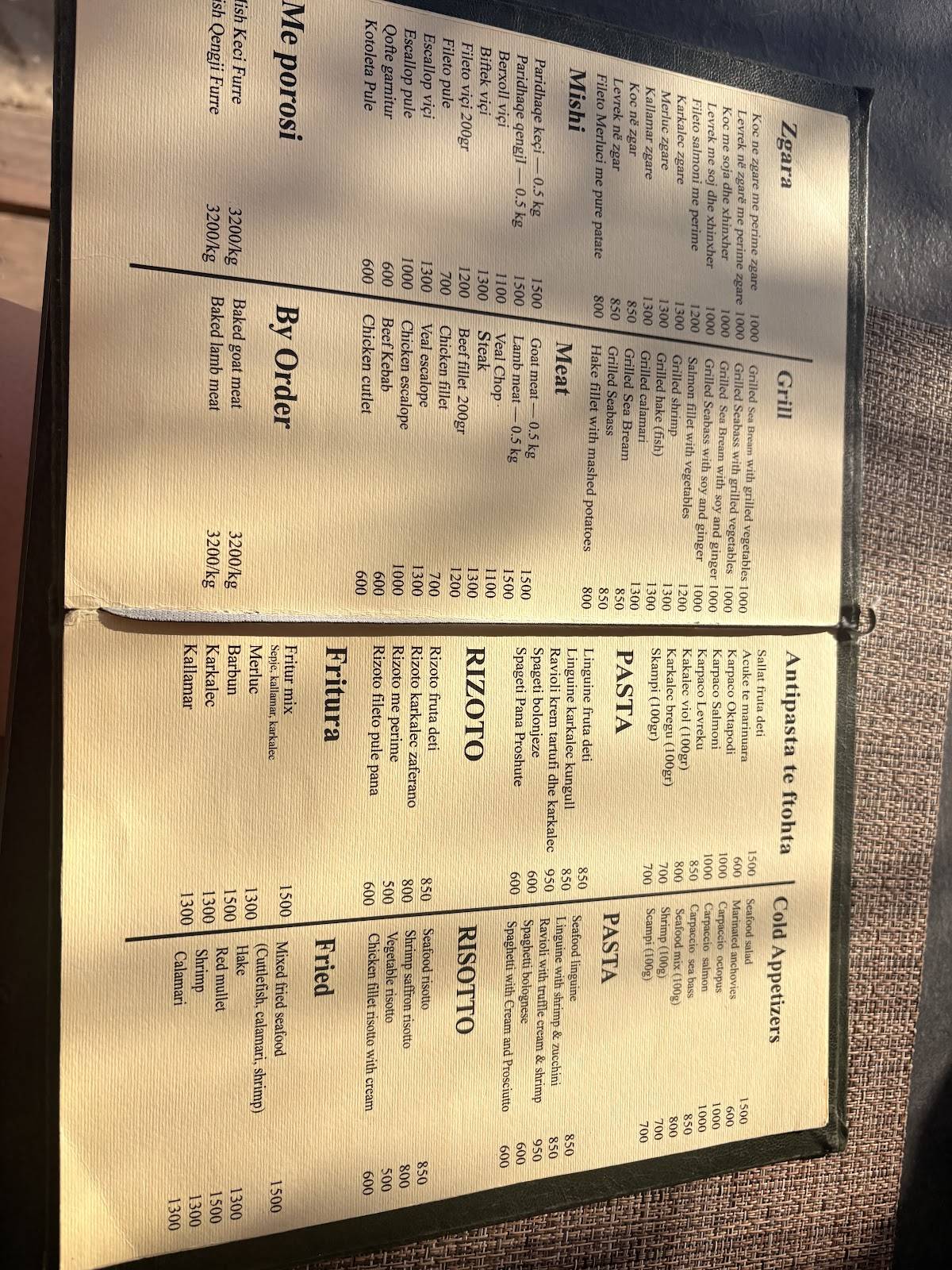Bar Restorant Select меню