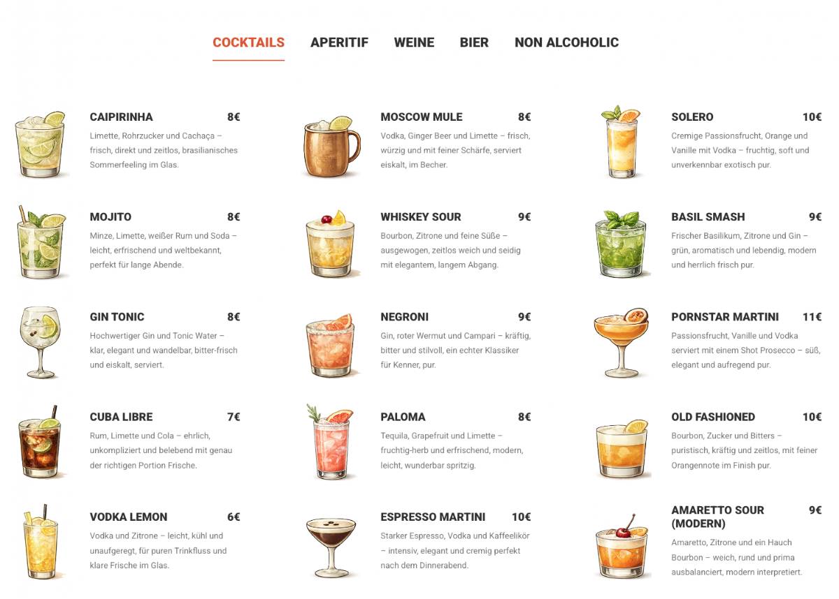 Barformat меню