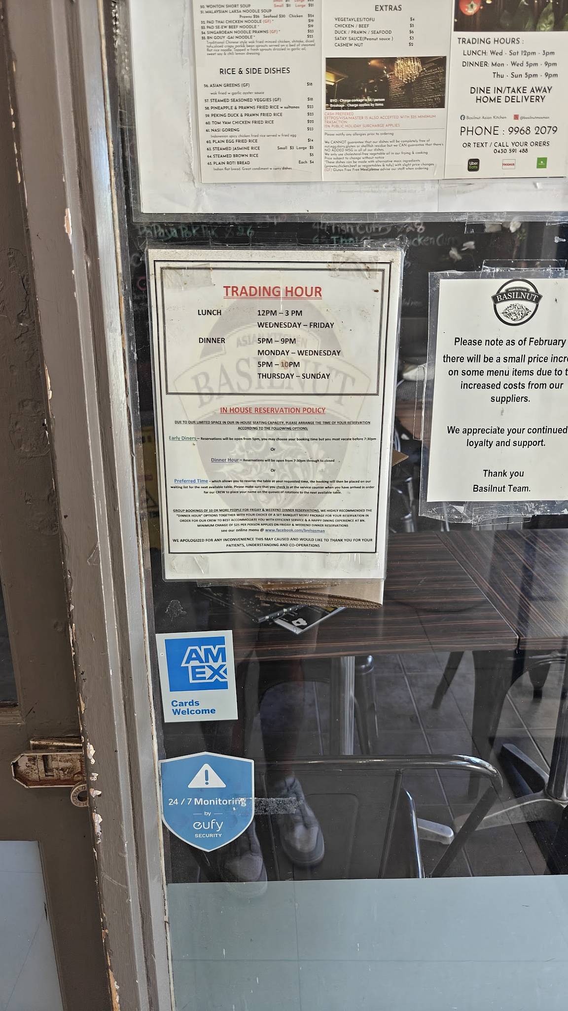 Basilnut Asian kitchen/mosman меню