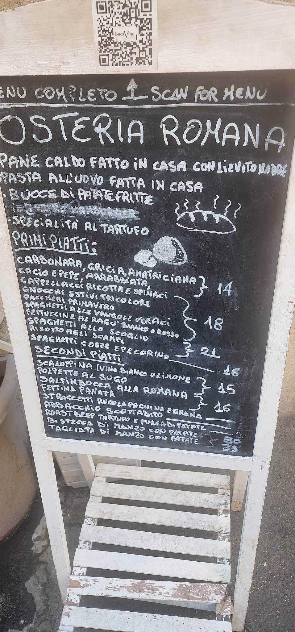 BucaVino меню
