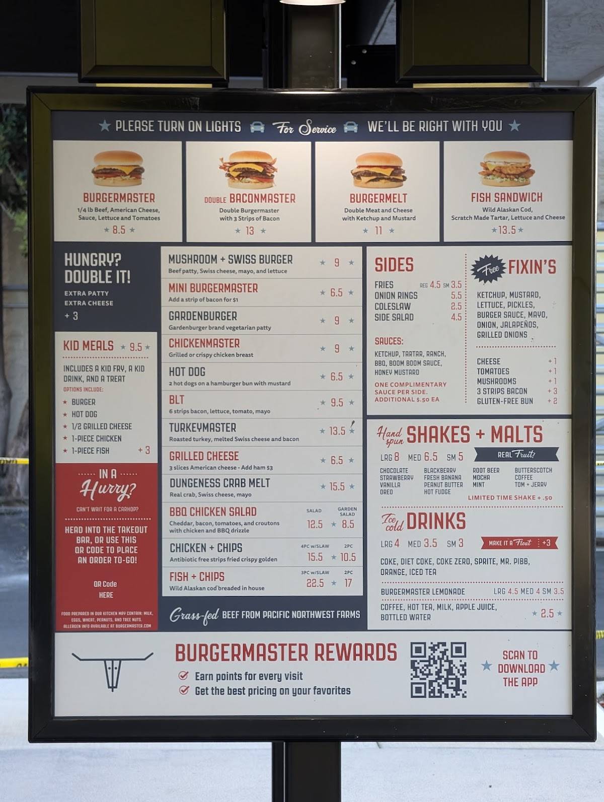 Burgermaster меню