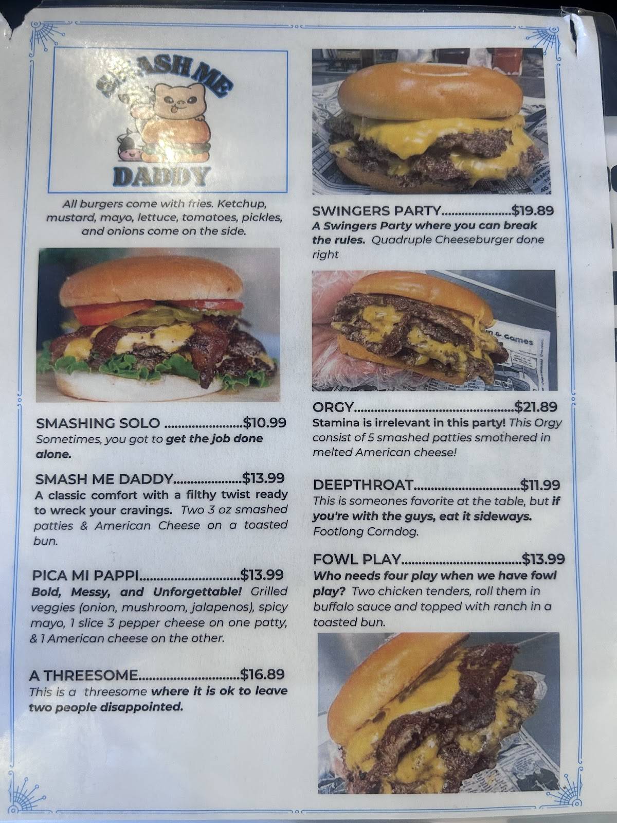 Busta's Burgers меню