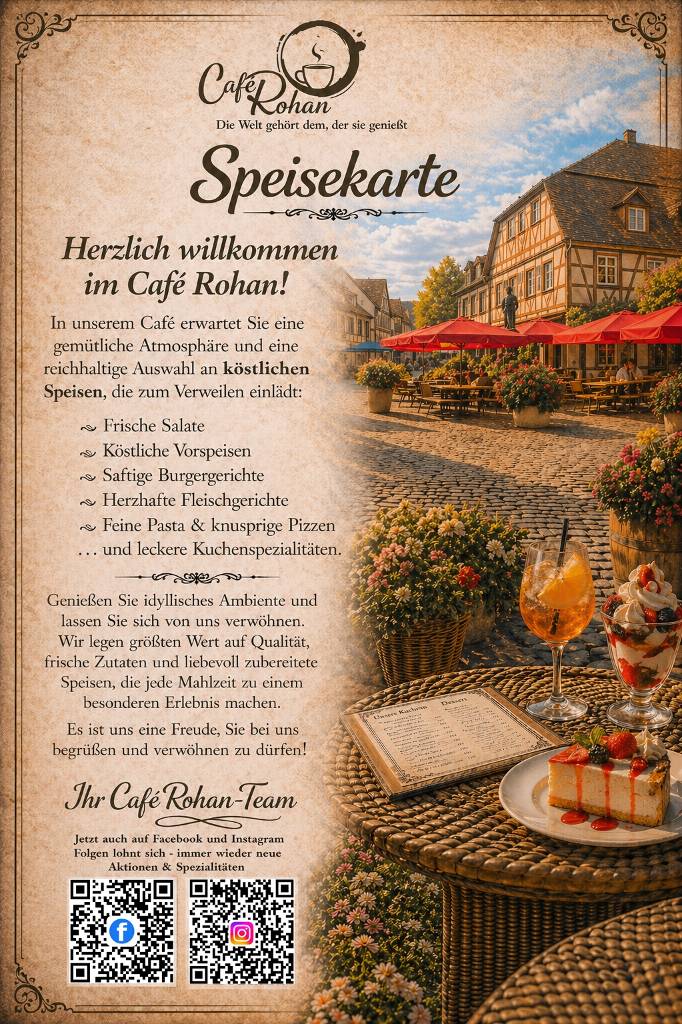 Restaurant & Cafe Rohan меню