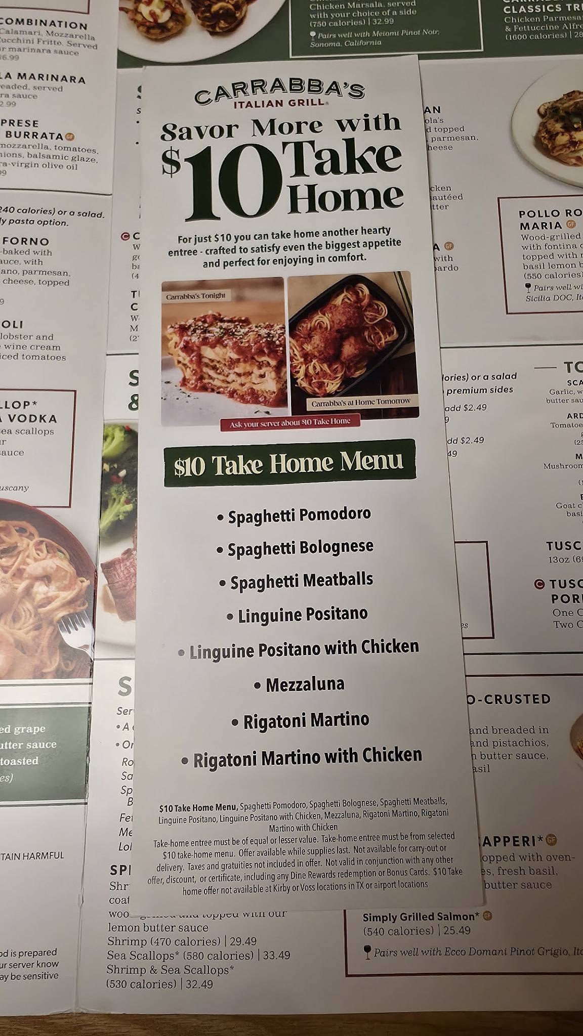 Carrabba's Italian Grill меню
