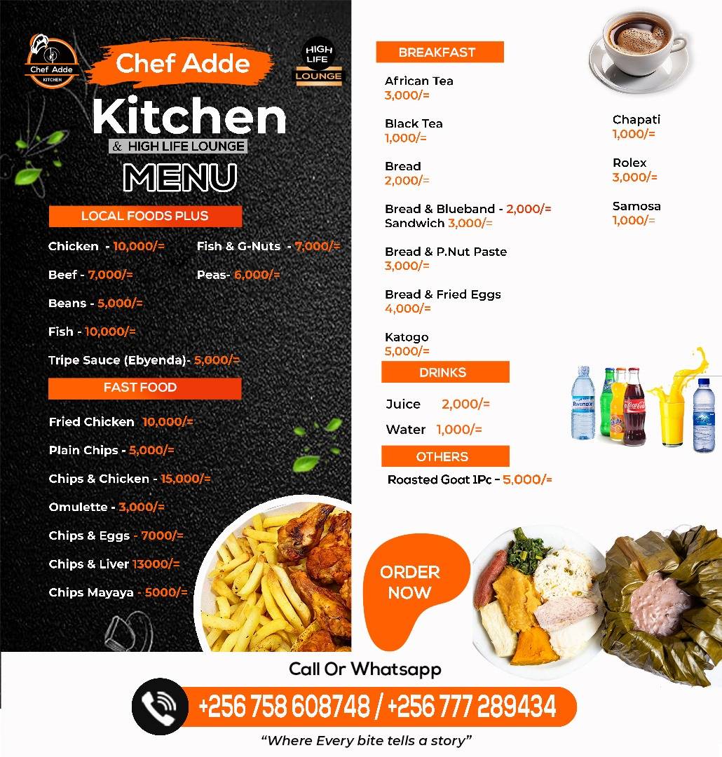 Chef Adde Kitchen меню