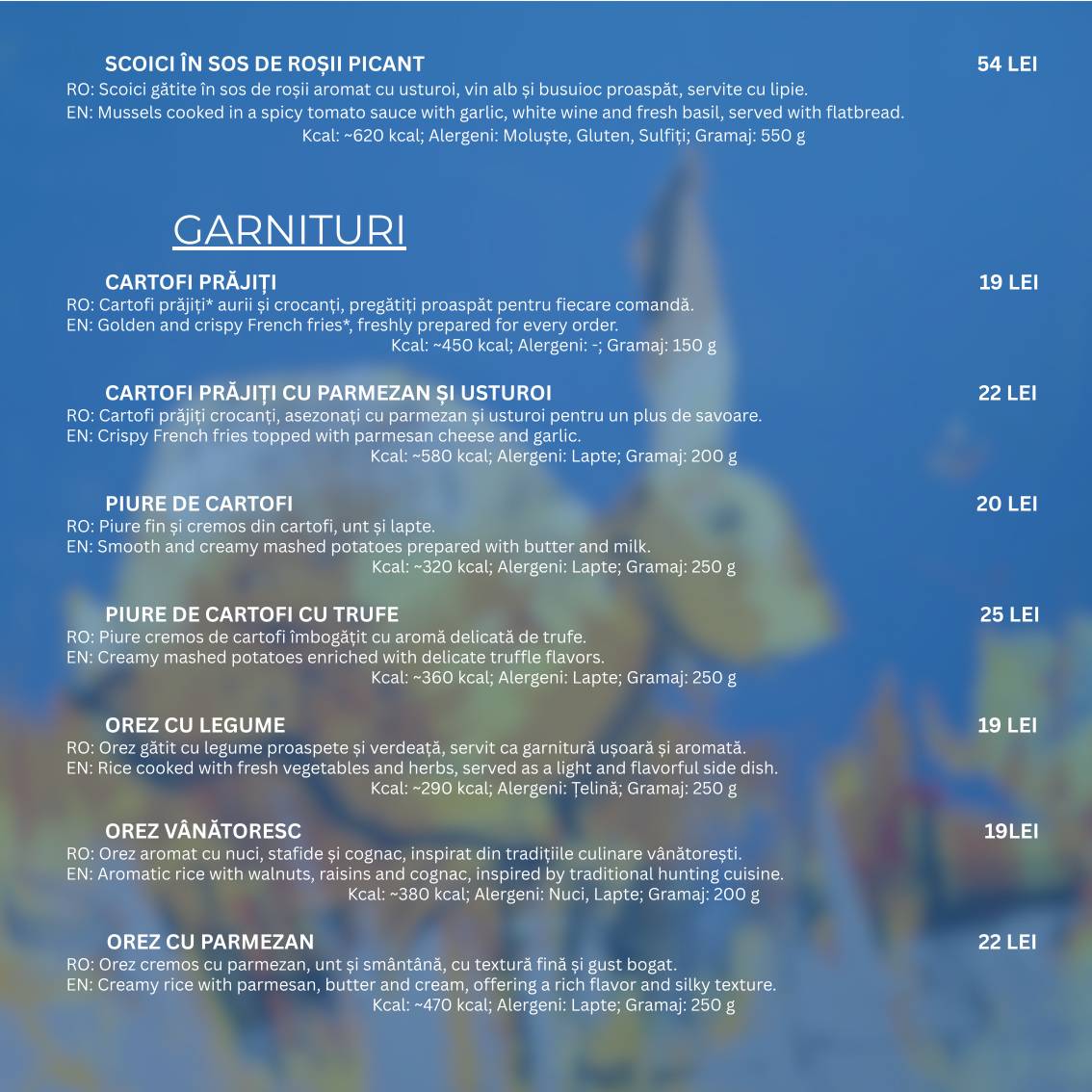 Restaurant Codru меню