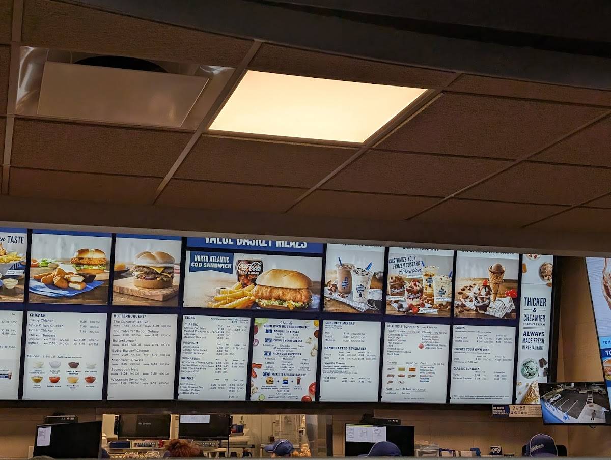Culver’s меню