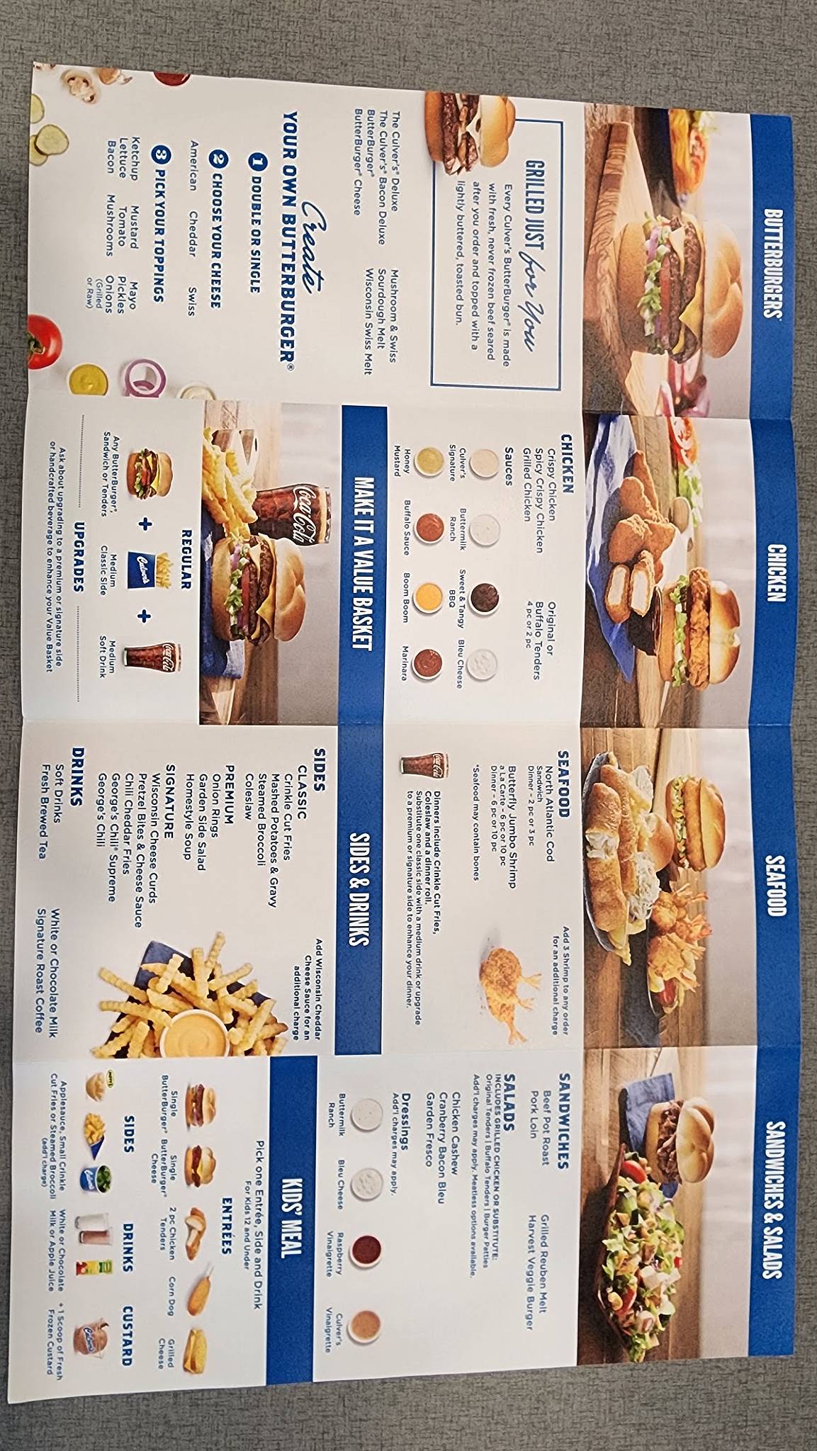 Culver’s меню