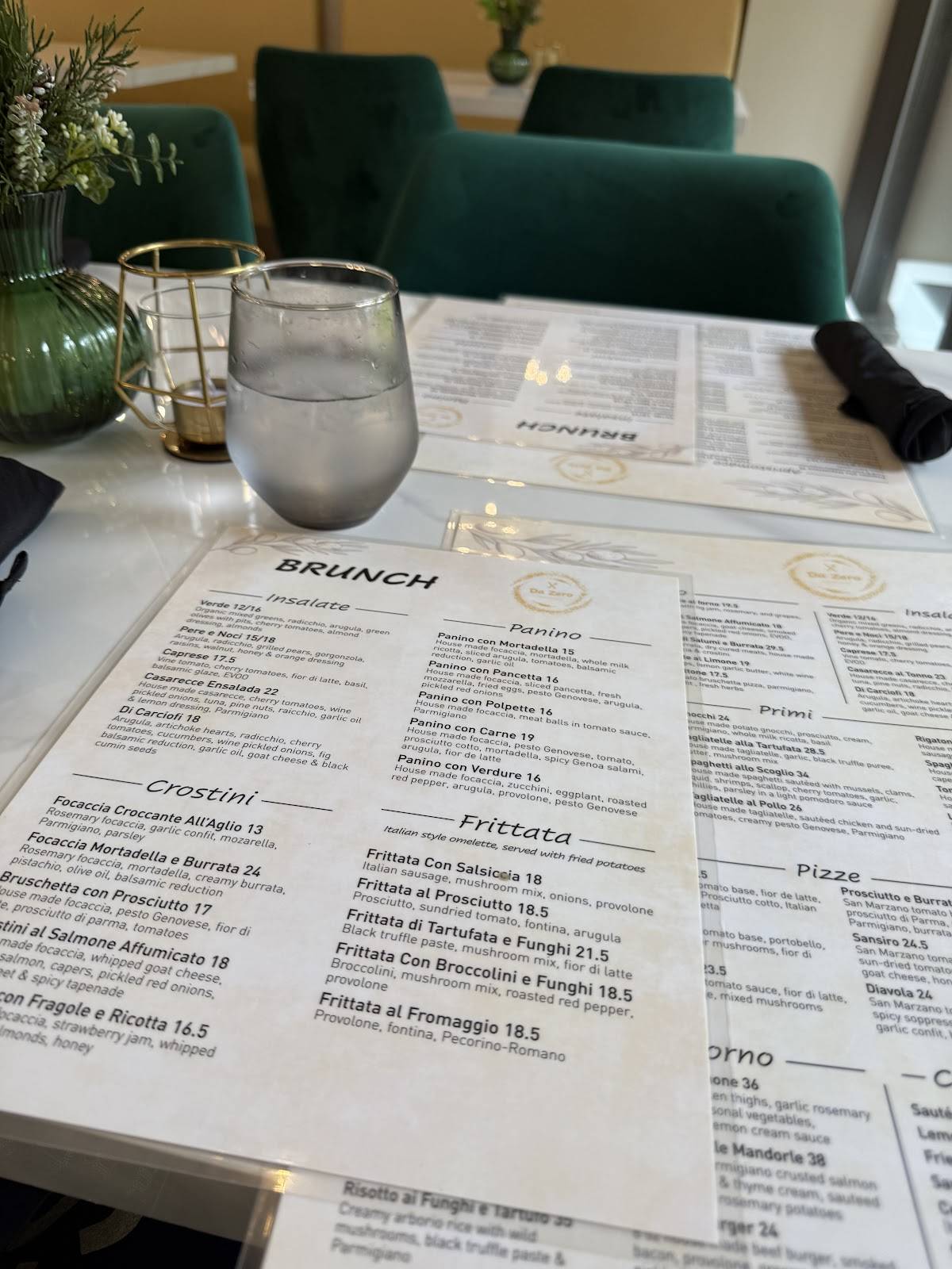 Da Zero Ristorante меню