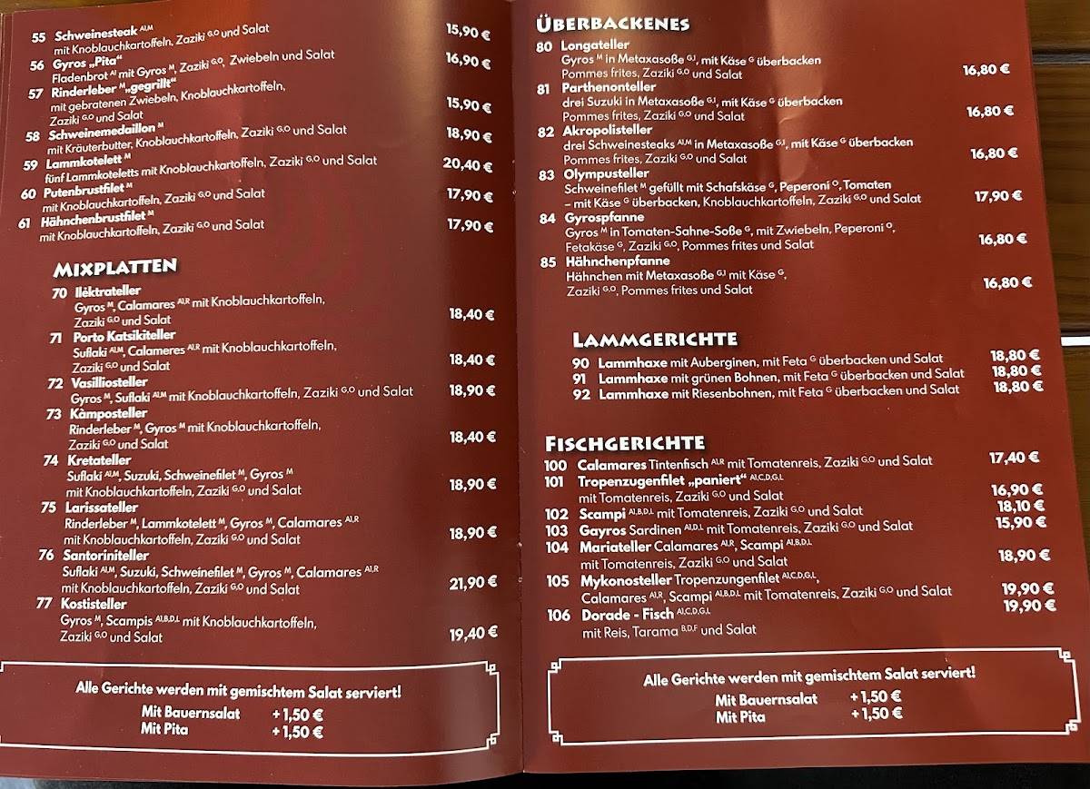 Restaurant Delphi меню