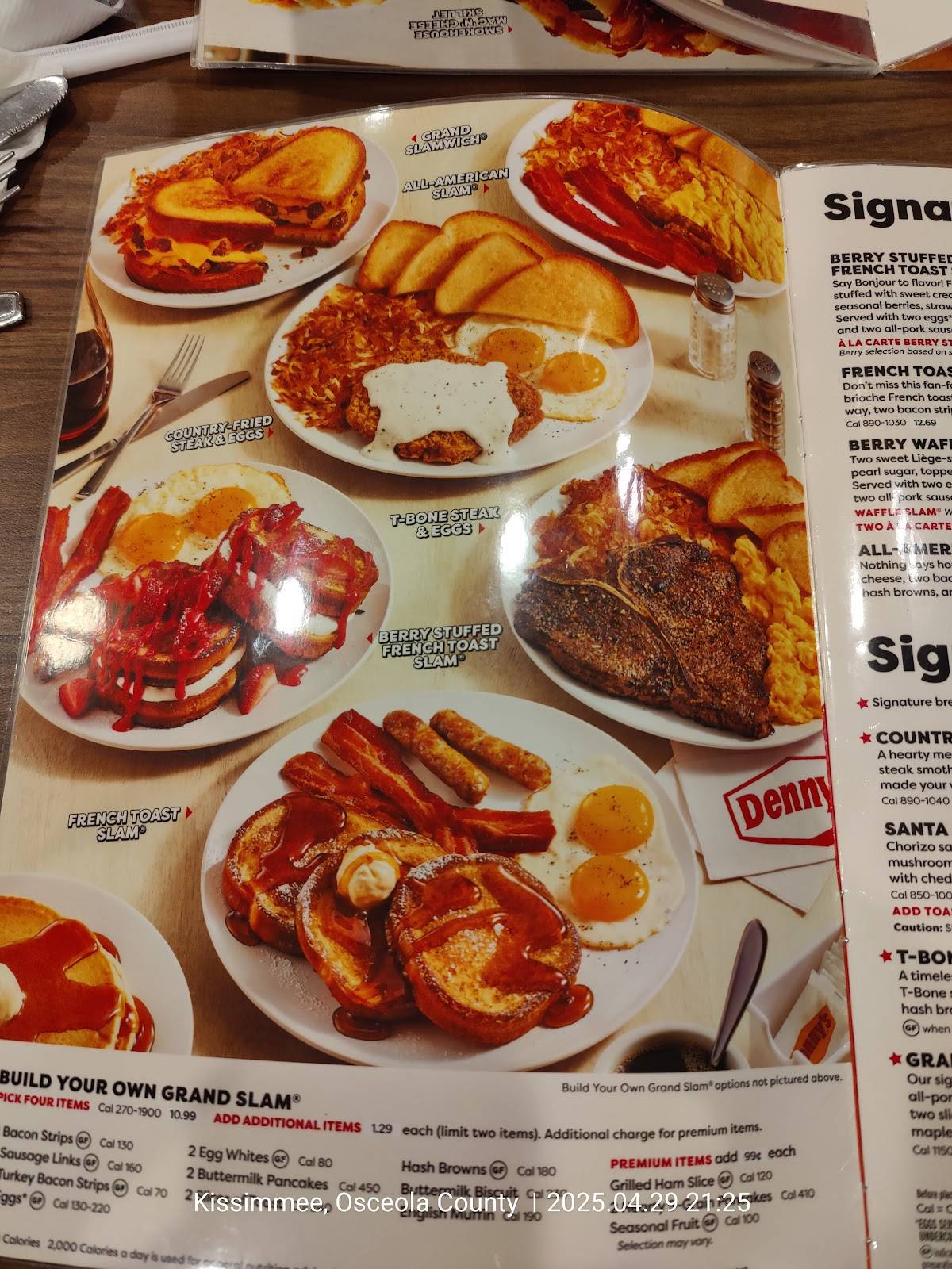 Denny's Restaurant меню