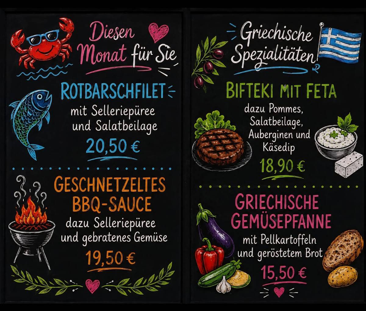Restaurant "Die verrückte Krabbe" меню