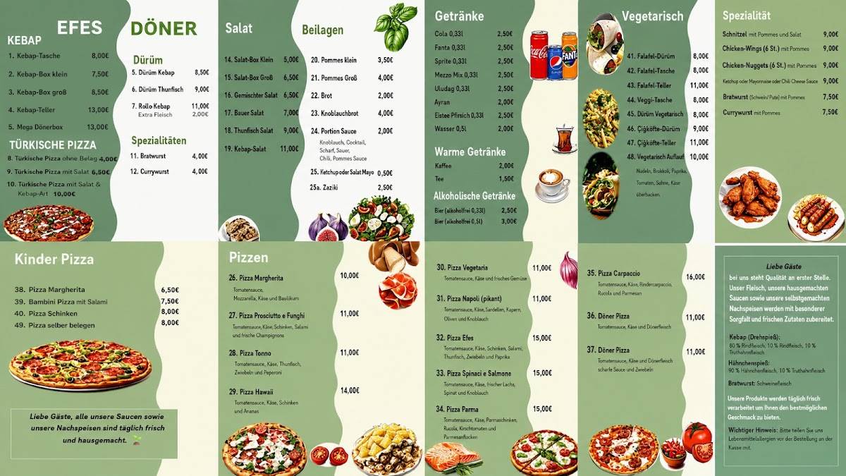 Efes Döner меню