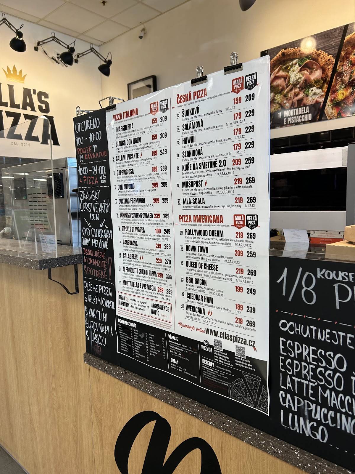 Ella's pizza меню