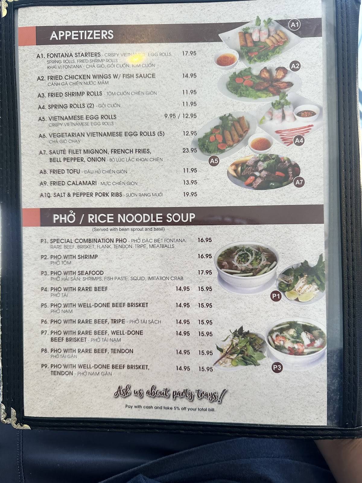 Fontana Pho меню