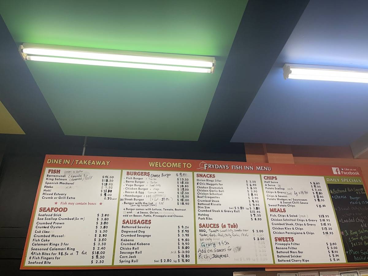 Frydays Fish Inn with Kebabs меню