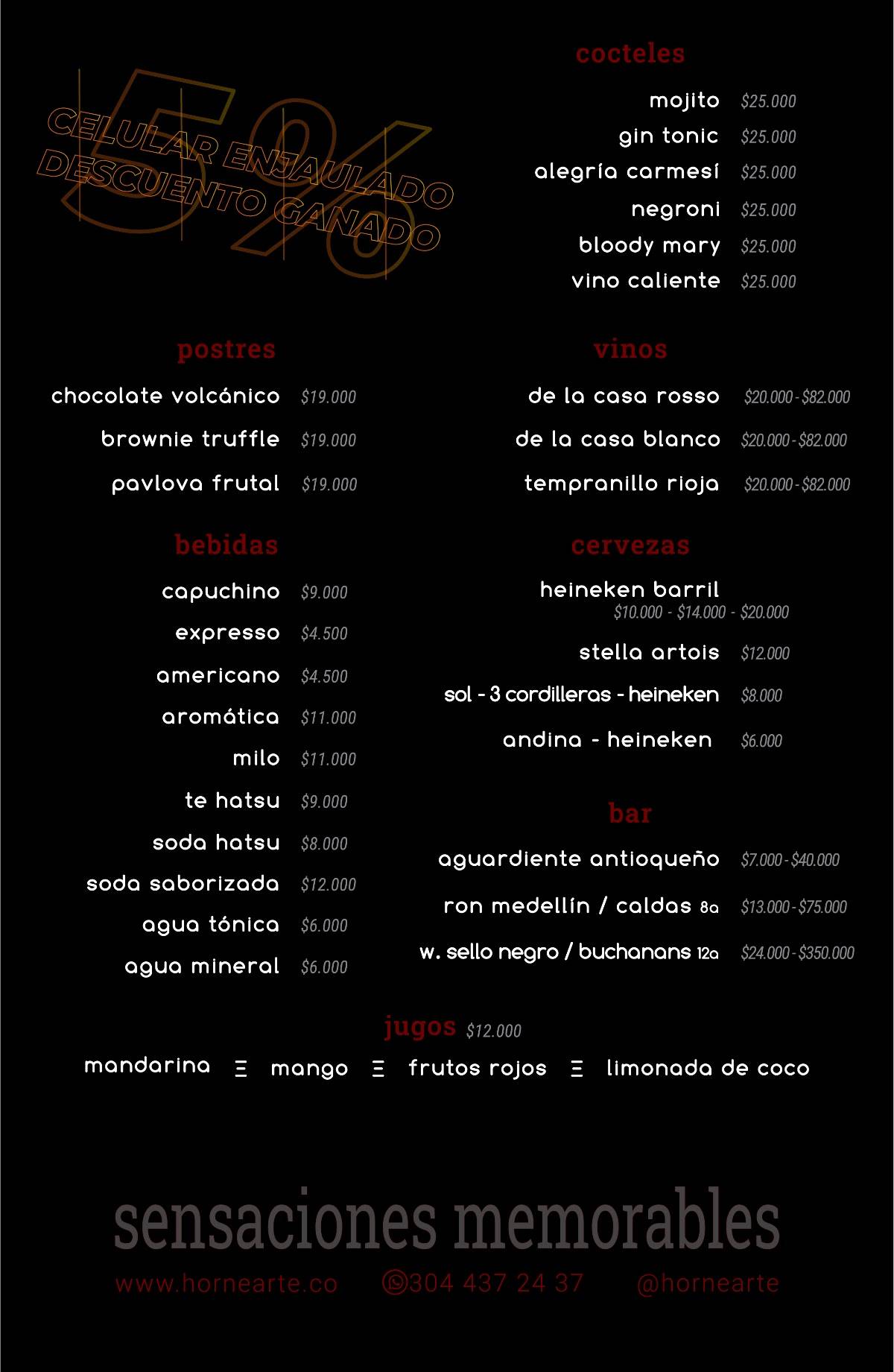 Hornearte - Bar & Tienda de Pizza меню