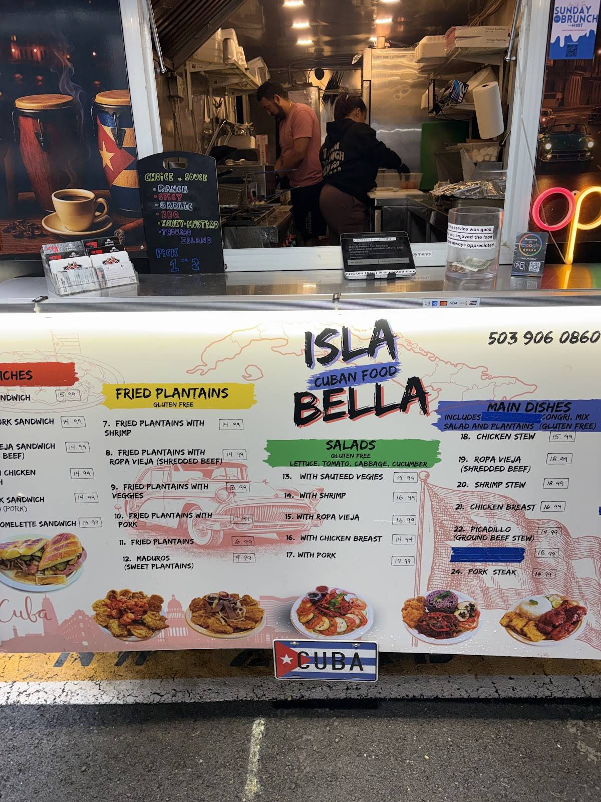 Isla Bella меню