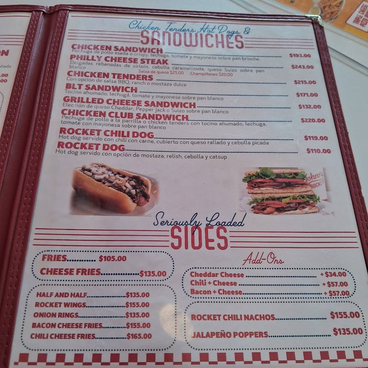 Johnny Rockets - Averanda меню