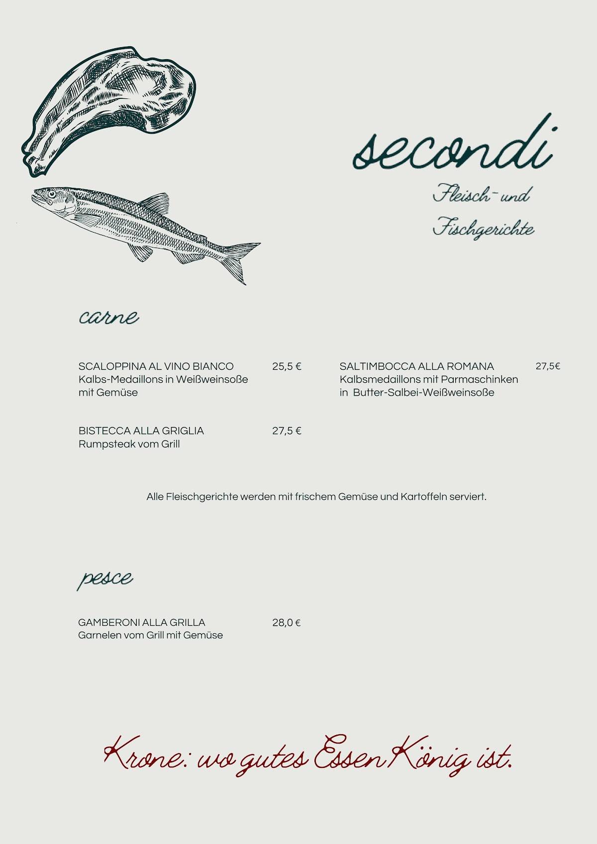 KRONE Trattoria-Pizzeria меню