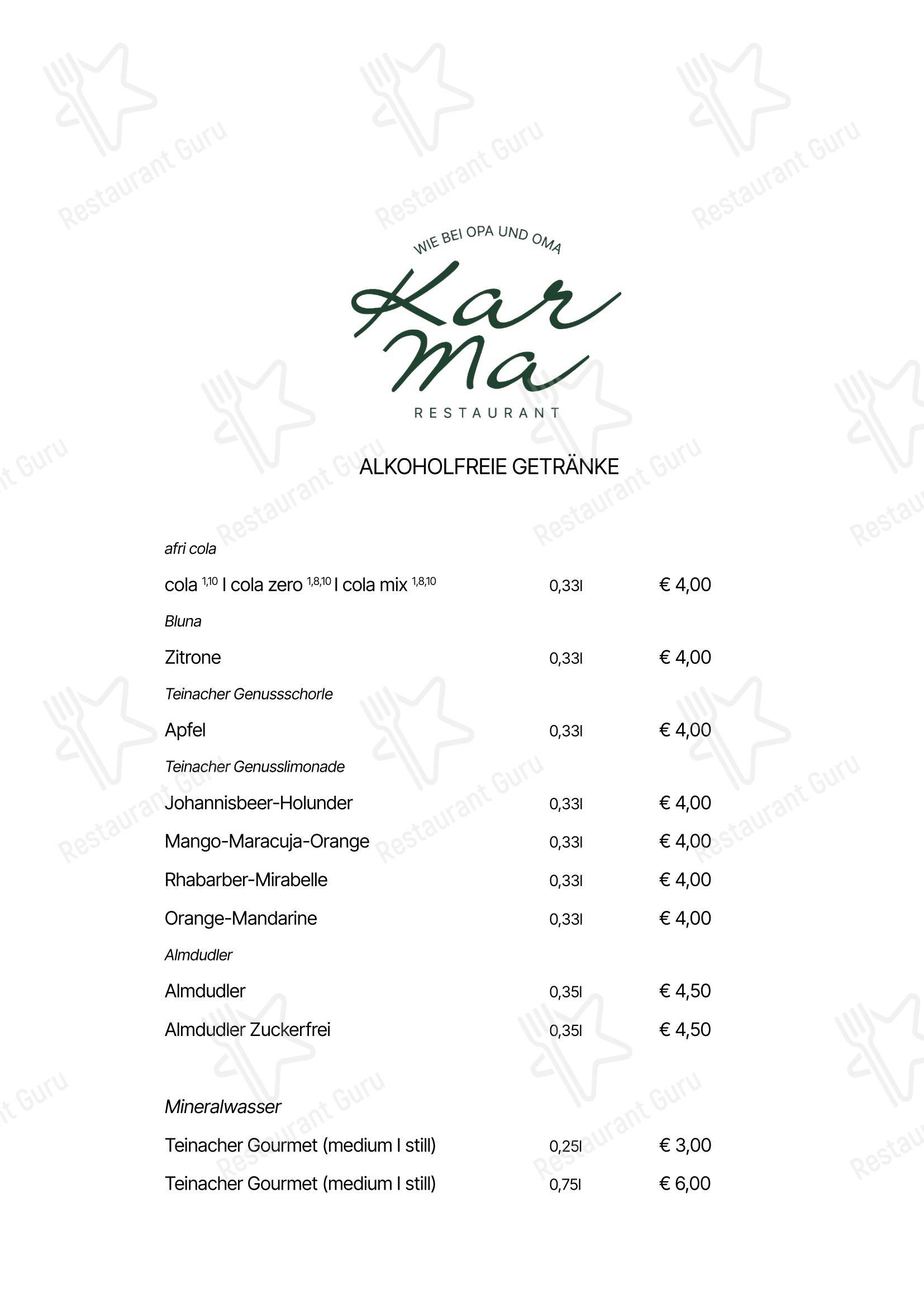 Меню стейк хауса Tables - Меню напитков