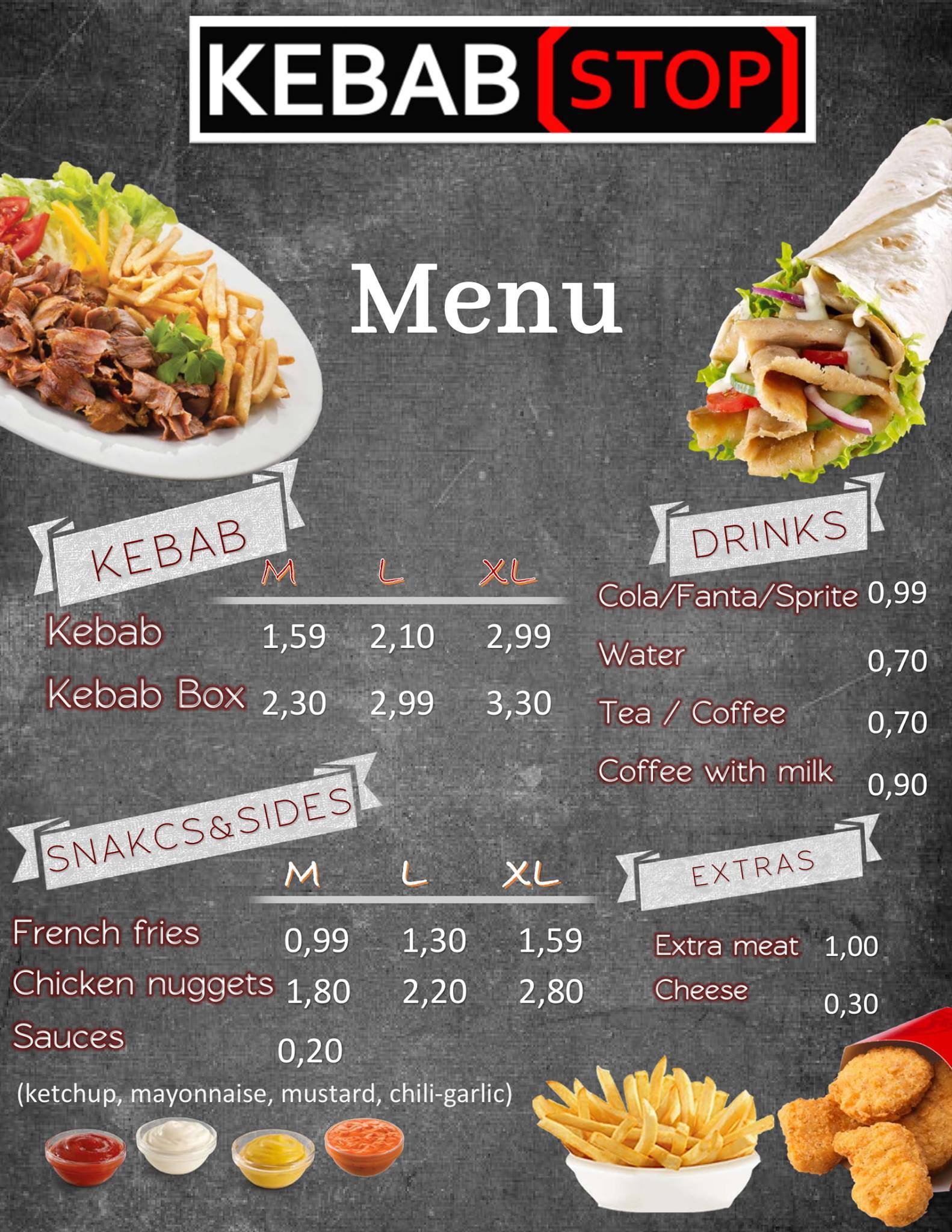 Kebab Stop Riga меню