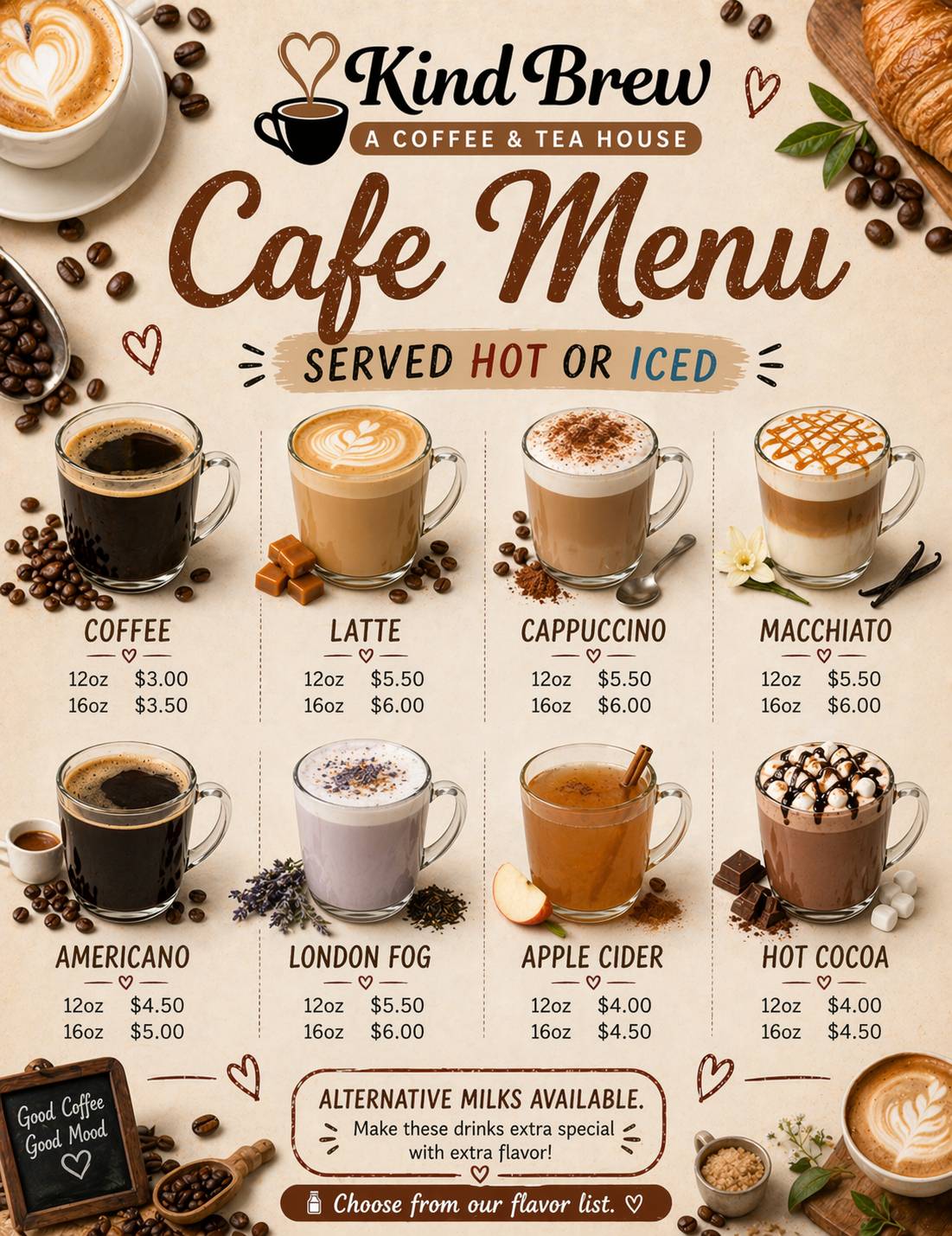 Kind Brew Coffee & Tea House меню