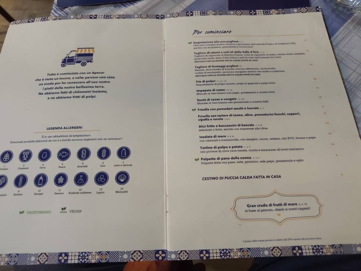 L’Apulia - Osteria Pugliese меню