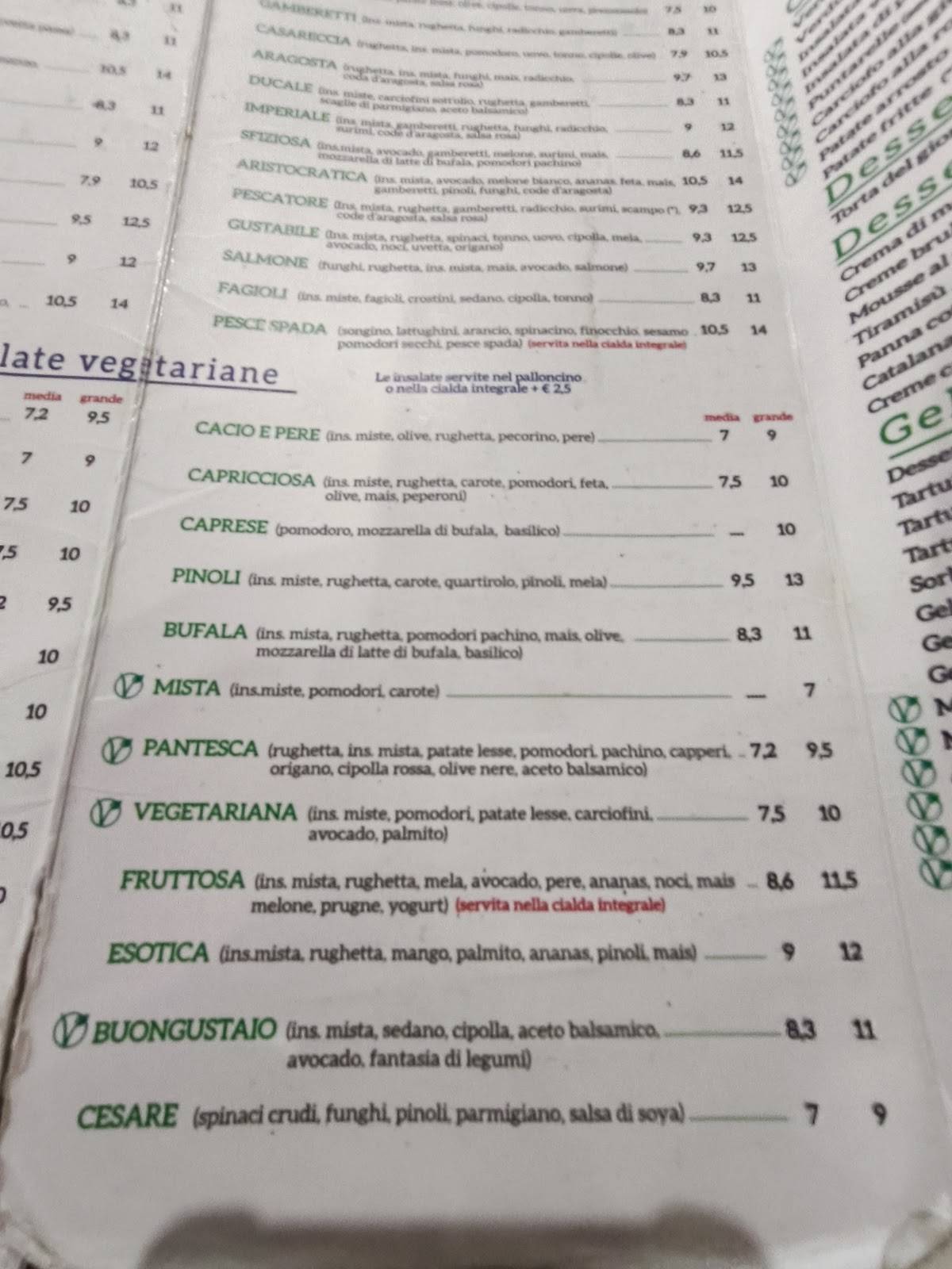 L'Insalata Ricca - Montagnola меню