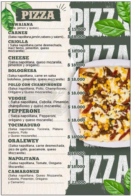 LLANO PIZZA меню